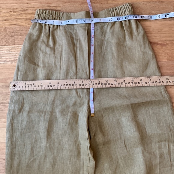 ❌SOLD❌ ZARA 100% Linen pants Tapered High waist Elastic - Picture 15 of 16